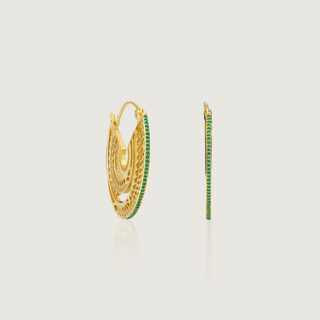 Emerald Rising Sun Hoops