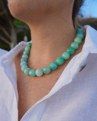 Jade Beaded Necklace, strung by hand