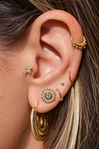 Twilight Star Diamond Studs in 18k gold